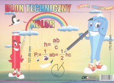 blok techniczny kolor A4, 160g/m2, 10 ark.