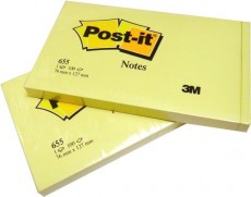 Bloczki samoprzylepne 3M POST-IT_ 655 76x127 Żółty 100k
