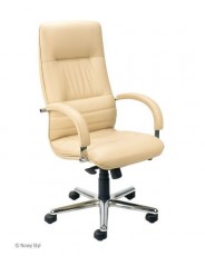Fotel Linea SD-06 kremowy Nowy Styl skórzany