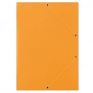 Teczka z gumką DONAU, karton, A4, 400gsm, 3-skrz., pomarańczowa